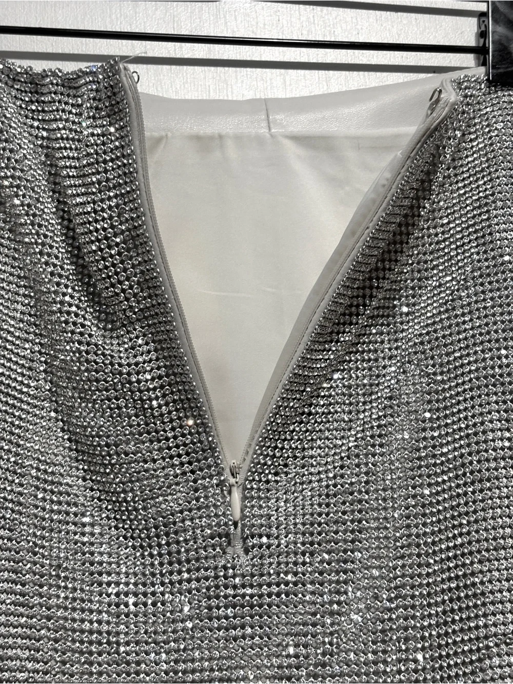 Lamarque Silver Sequin Mini Skirt